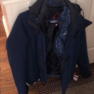 Blue double layer insulated Gerry ski jacket